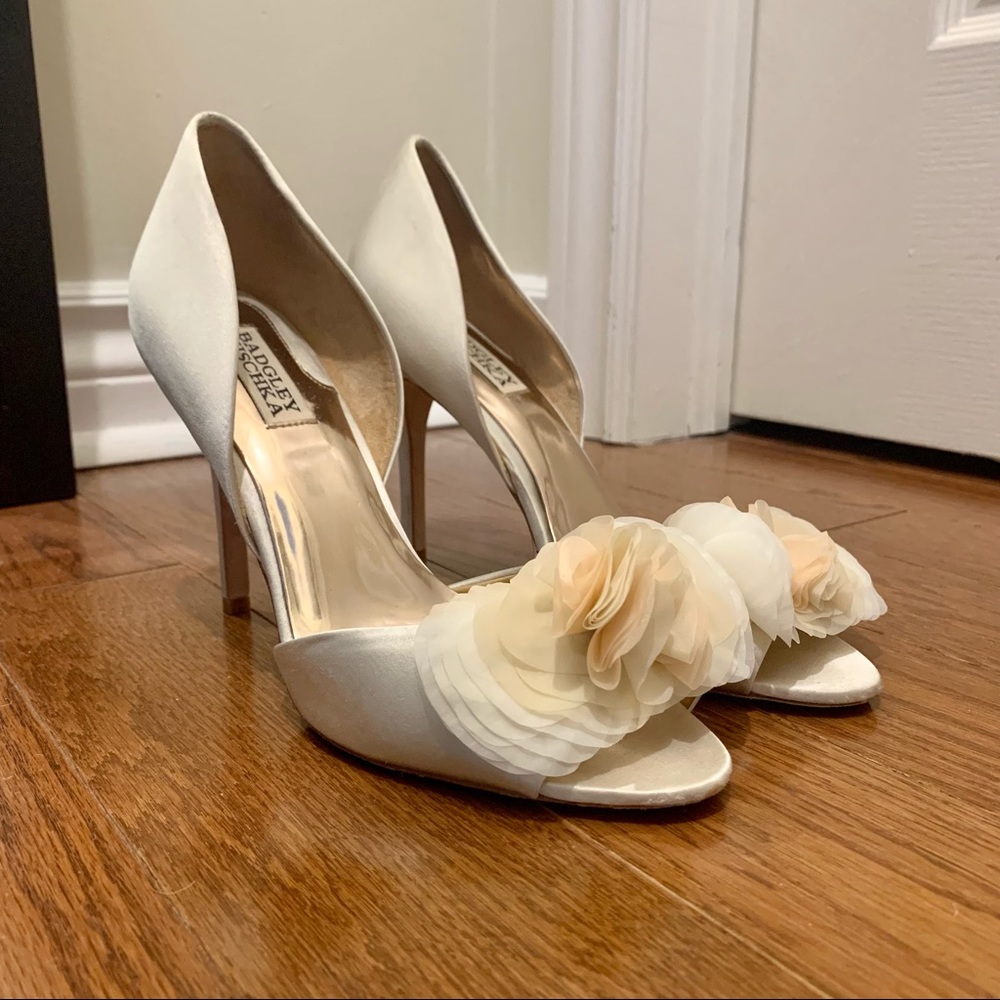 Badgley Mischka Open Toe d'Orsay Satin 8.5 [wedding, bridal, dress]